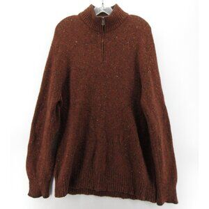 Bullock & Jones Sweater XL Wool Cashmere 1/4 Zip Elbow Patches Heritage